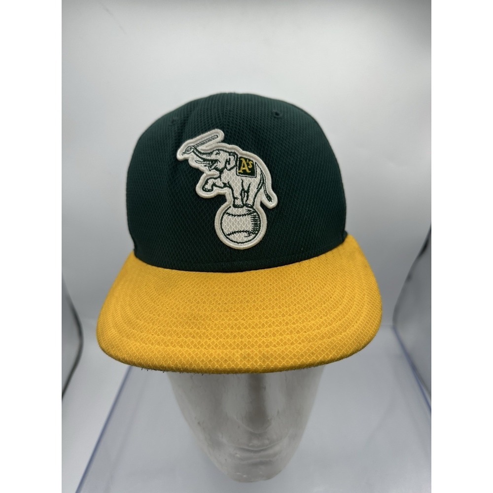 Oakland Athletics A's Elephant Logo 59FIFTY Fitted Hat 7 1/8 New Era MLB Green